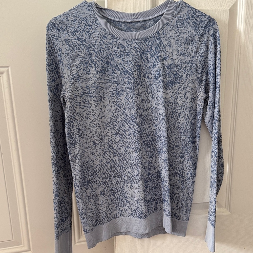 lululemon athletica Blue Patterned Long Sleeve Top